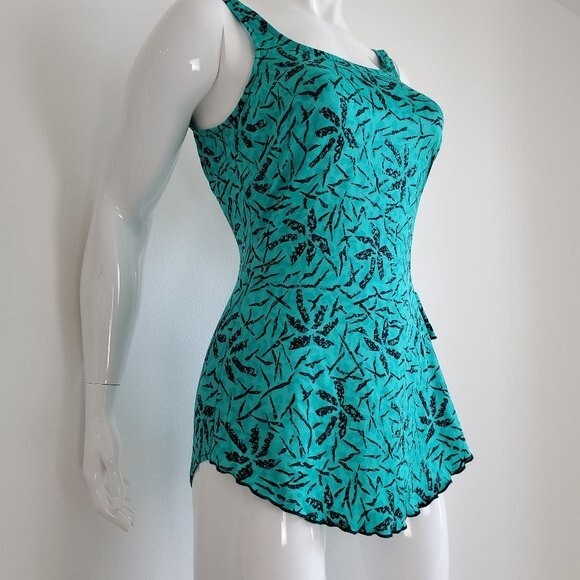 Vintage 70's Maxine Of Hollywood Teal Bullet Bra Swimsuit - Picture 1 of 10
